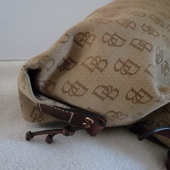 Dooney & Bourke Brown Logo Gretta Slouch Shoulder Bag Purse Vintage - Picture 12 of 16